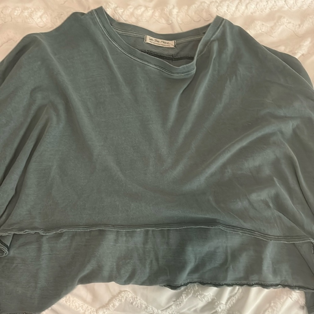 Green Free People cute shirt